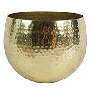 Maceta ecológica de metal reciclado con acabado dorado rústico hecho a mano para entusiastas de la jardinería sostenible - Product Image 1
