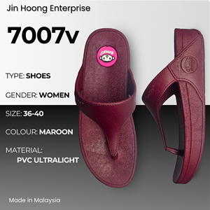 @migo Womens Flip-Flop Sandals 7007v Maroon Comfort Lightweight Thick Sole Anti-Slip Sole Water Resistant 4cm <b>Heel</b> Made Malaysia - Product Image 1