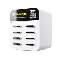 Estación de Alquiler de Baterías Inteligente LED de 8 Ranuras para Baterías de Litio-Polímero con Sistema de Pago POS USB y Solución de Carga Rápida de 45W