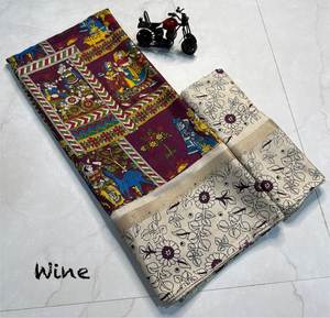 Sari de Algodón Super Mul Mul para Bodas y Fiestas, Sin Arrugas y Absorbente de Humedad - Product Image 4