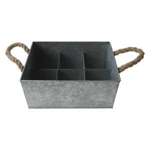 Organizador de almacenamiento de Metal moderno Caddy de hierro galvanizado de alta calidad para cubiertos que sirven en la cocina Acabado crudo para vajilla - Product Image 6