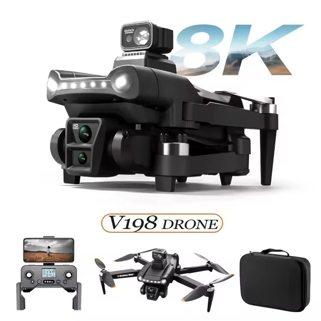 V198 Mini Professional GPS Drone Foldable Quadcopter 1080P Dual Camera Brushless Motor FPV with 3KM Range Obstacle Avoidance
