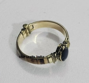 <b>Charm</b> and Hot Naturel Stone with Brass & Bone Design Hot Selling Handmade Woman Hand Cuff <b>Bracelet</b> 100% Bone Made <b>Bracelet</b> - Product Image 6