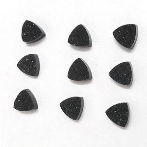 Naturel noir druzy 8x8mm trillion plat druzy agate cristal 2.18 cts pierre précieuse en vrac pour la fabrication de bijoux approvisionnement pierres druzy - Product Image 1