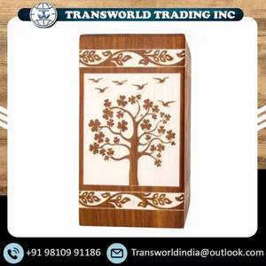 Premium Handcrafted Luxury Wooden Urn <b>Box</b> for Pet Ashes Elegant Durable Eco-Friendly Rectangle <b>Memorial</b> Keepsake Funeral Home - Product Image 2