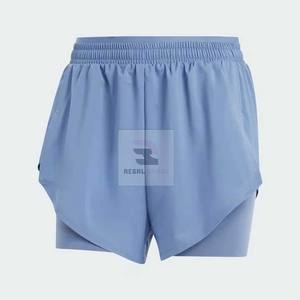 High Quality Unisex Double Layer Running <b>Shorts</b> Casual Solid Pattern with Lace <b>Decoration</b> Eco-Friendly Plain Dyed - Product Image 4