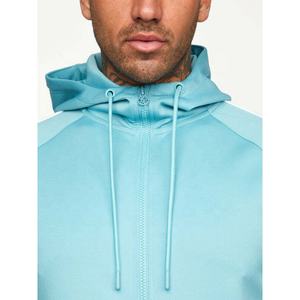 Personnalisable vente en gros de survêtements d'entraînement de gymnastique pour hommes ensemble de survêtements de jogging à capuche zippé coupe ajustée logo personnalisable gris - Product Image 5