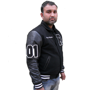 Chaquetas con letras de béisbol de chenilla bordadas de lana con logotipo personalizado para hombre, chaqueta universitaria de manga de cuero en blanco Vintage para hombre - Product Image 1