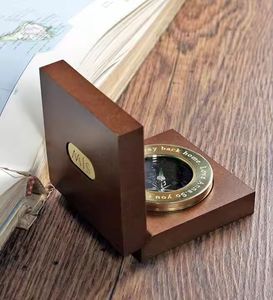 High Quality Handmade Brass Magnetic Compass Nautical Theme Premium <b>Paperweight</b> with Wood Gift Box for Home Decor - Product Image 2