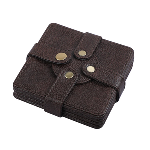Best Selling Personalized Custom Waterproof Round PU Leather Absorbent Decorative Coffee Cup <b>Coasters</b> with <b>Cork</b> Base - Product Image 5