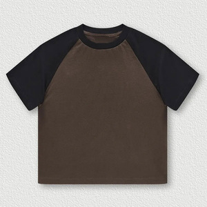 เสื้อยืดผ้าฝ้ายคอมบ์สำหรับเด็กแขนสั้นพิมพ์ลายสีพื้นสำหรับฤดูร้อน2025โลโก้ตามสั่ง - Product Image 3