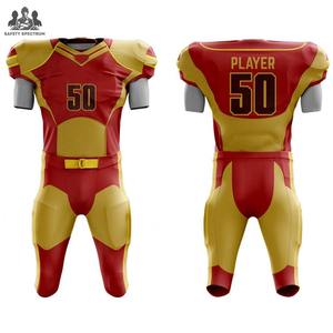 ชุดยูนิฟอร์มอเมริกันฟุตบอลแบบคลาสสิกดีไซน์ใหม่ปี 2025 ระบายอากาศได้ดี ผลิตจากโพลีเอสเตอร์ 100% เสื้อแขนสั้น สีและโลโก้สั่งทำได้ - Product Image 1