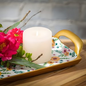 Plateau en aluminium de la meilleure qualité avec une belle impression de fleurs à bas prix de l'Inde pour un hôtel de restaurant à usage domestique - Product Image 2