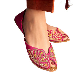 Fashion Accessories Comfortable Women Khussa Anti-Slippery Printed Velvet Upper Outdoor Use New Style for Online Sale - Product Image 1
