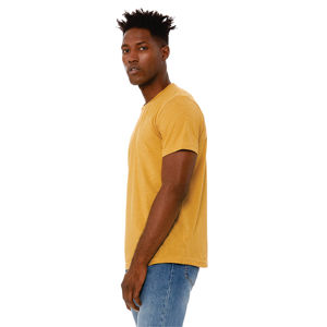 52% Airlume T-Shirt manches courtes unisexe CVC en coton peigné et anneau, 48% Poly 32 simple 4.2 oz moutarde - Product Image 2
