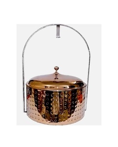 Meilleur vendeur Casseroles modernes en cuivre et métal de forme ronde à texture martelée Vente chaude Accent de cuisine de la plus haute qualité - Product Image 1