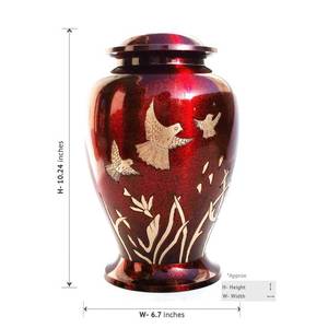 Handcrafted Bohemian Design Brass Urn for Human Ashes | Premium Eco-Friendly <b>Memorial</b> Keepsake Tabletop <b>Vase</b> - Product Image 2