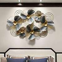 Décoration Murale Artistique de Première Qualité, Faite à la Main, Durable, en Acier Inoxydable, Forme Irrégulière, Motif Feuille, Argent, Noir, Or, Style Art Déco