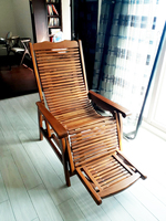 Fauteuil à bascule moderne en teck HDPE réglable et imperméable pour usage extérieur dans les villas, salons, chambres, hôtels et parcs OEM/ODM