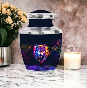 Urna funeraria de diseño de lobo para papá, urna de cremación para adultos, urna conmemorativa masculina para cenizas humanas para mujeres, urna decorativa de tamaño personalizado - Product Image 3