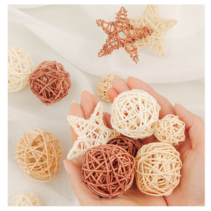 Bolas de mimbre naturales ecológicas para decoración de vacaciones, accesorios de fotografía, adorno de Navidad - Product Image 5