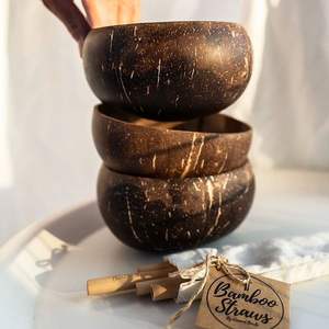 Tazón Ecológico de Cáscara de Coco Tallado a Mano, Desechable, para Camping, Uso Doméstico, Apto para Lavavajillas - Product Image 2