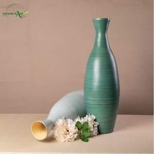 Jarrón Alto de Bambú Enrollado Hecho a Mano, Estilo Art Deco, Ecológico, Decoración para Mesa del Hogar - Product Image 1