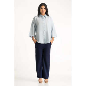 Chemisier décontracté pour femme style western 100 % lin coupe classique vintage ample pour l'automne et le printemps occasions de bureau taille XL - Product Image 1