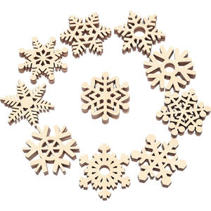 Wooden Snowflake Ornaments <b>Christmas</b> <b>Tree</b> Hanging Decorations For Holiday Winter Theme Craft Projects In Affordable Price - Product Image 5