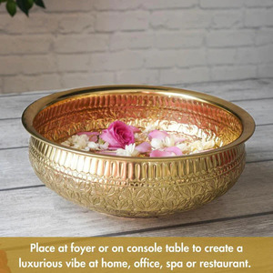 Cuenco Urli dorado de latón Latón exquisito para meditación y relajación contemporáneas y tradicionales - Product Image 3