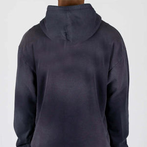 Sweats à capuche en molleton régulier de haute qualité pour hommes manches longues sweats à capuche thermiques d'hiver Logo imprimé personnalisé cordons de serrage sweats à capuche solides - Product Image 3