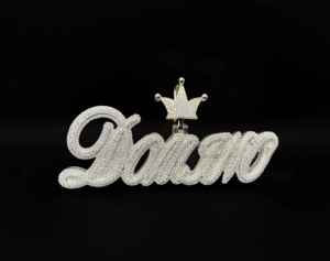 Colgante Personalizado con Inicial de Letra y Diamantes de Imitación Estilo Hip Hop - Product Image 4