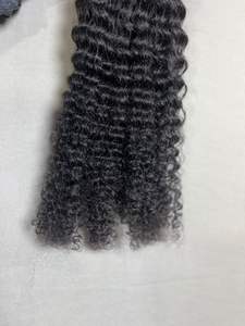 Paquets de cheveux humains indiens Remy de luxe cuticule complète Double dessiné jeune donneur crépus bouclés droites textures de vague profonde - Product Image 4