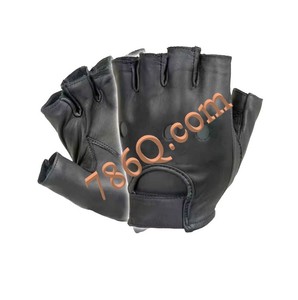 Conduite Premium (1/2 Doigt) Gants en cuir de doigt coupés à la main de moto du Pakistan Gants de conduite pour hommes - Product Image 1