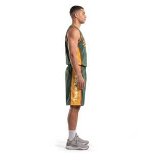 Conjunto de Uniforme de Baloncesto Personalizado Sublimado Thapur Sons - Jersey y Pantalones Cortos de Malla de Poliéster de Secado Rápido con Cuello en V para Hombre, Talla 6XL - Product Image 3