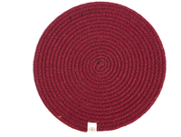 Ensemble de 6 sets de dessous-de-plat ronds en coton de couleur rouge, plus écologiques et modernes, tressés, 15 pouces, fabriqués en Inde