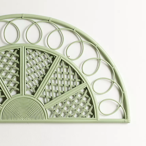 Tête de lit en rotin bohème, tête de lit en cannage tissé, tête de lit en osier fait main, demi-cercle vintage, décoration de chambre à coucher, meubles - Product Image 2