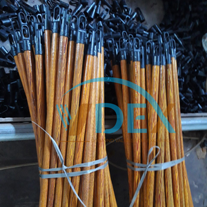 Vietnamese Eucalyptus Wood Color Handmade Broom <b>Stick</b> with Long Cable PVC Coated Household Item Fancy Broom Handle - Product Image 4