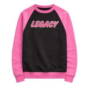 Sudadera Negra Legacy con Mangas Raglán y Cuello Redondo, Ropa de Hermandad Griega, Sudadera Rosa y Verde para Mujer, Ropa Universitaria de Hermandad Griega - Product Image 3