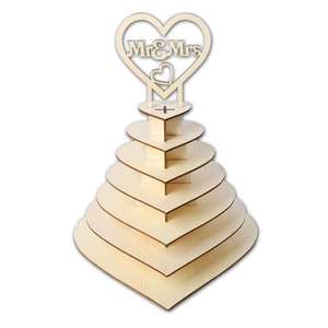 ที่วางกลางโต๊ะแต่งงานรูปหัวใจลูกกวาดช็อคโกแลตทำจากไม้สำหรับบ้าน - Product Image 2