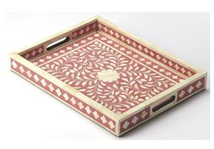 Bandeja de Servicio Moderna de Diseño con Incrustaciones de Hueso y Madreperla, Hecha a Mano en India, de Calidad Premium y Tamaño Personalizado, para Hogar, Hotel o Restaurante - Product Image 4