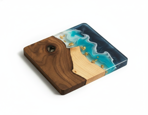 Juego de Posavasos Modernos y Duraderos de Resina de Madera |   Posavasos de Resina Epoxi Pulida Hechos a Mano |   Impresión troquelada |   Mesa Promocional Premium - Product Image 3