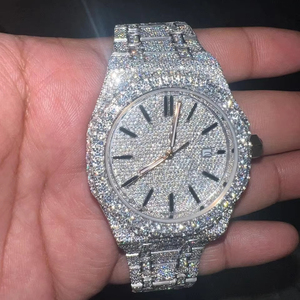 VVS Moissanite White Round Brilliant Diamond para hombres Gifting Hip Hop Collection Swiss Watch - Product Image 1