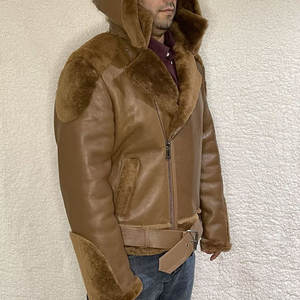 Chaqueta de cuero duradera de alta calidad 2025 para hombre, ropa de invierno, chaqueta de piel sintética de piel de oveja de gran calidad - Product Image 3