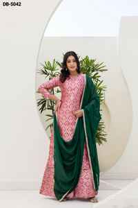 Traje Salwar Kameez de Tela Viscosa Tradicional India, Listo para Usar, con Trabajo Jacquard y Dupatta de Georgette para Mujer - Product Image 3