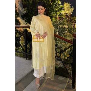 Robe longue en satin formelle pour femme Baneen, col mandarin, manches longues, pour le printemps - Product Image 2