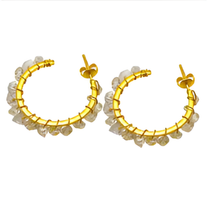 925 Sterling <b>Silver</b> <b>Earring</b> Rainbow Moonstone Gemstone Charm <b>Earrings</b> Gold Plated <b>Silver</b> Jewelry Fashionable <b>Earring</b> For <b>Women</b>. - Product Image 3