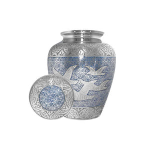 Urna de cremación de metal tallada a mano hecha a medida más vendida, productos funerarios OEM de India - Product Image 2