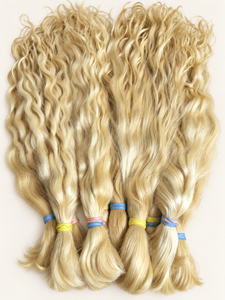 Hair4Wig Queue de cheval en vrac de 65 cm de long, cheveux humains 100% naturels, blonds teints européens, ondulés naturels, pour perruques, 1 kg - Product Image 6