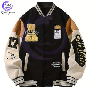 Avec broderie de lettres pour sports de rue Veste de baseball universitaire décontractée pour hommes Nouvelle veste de baseball d'automne et d'hiver pour l'extérieur - Product Image 1